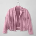 thumbnail image 6 of Girls Fringe Jackets Kids Cow Girl Western Tassels Motorcycle Cardigan Cropped Coats 5 14 Years, 6 of 8