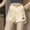 Beige, variant on Women's Maternity Shorts Adjustable Cross Waist Pregnancy Lounge Workout Running Pajama Sleep Shorts Gray L