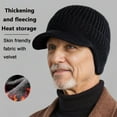 thumbnail image 6 of Men Winter Knitted Hat with Short Brim Thick Windproof Ear Keep Warm Grandpa Beanie Elastic Outdoor Cap Outdoor School Commuting Beanie, 6 of 8