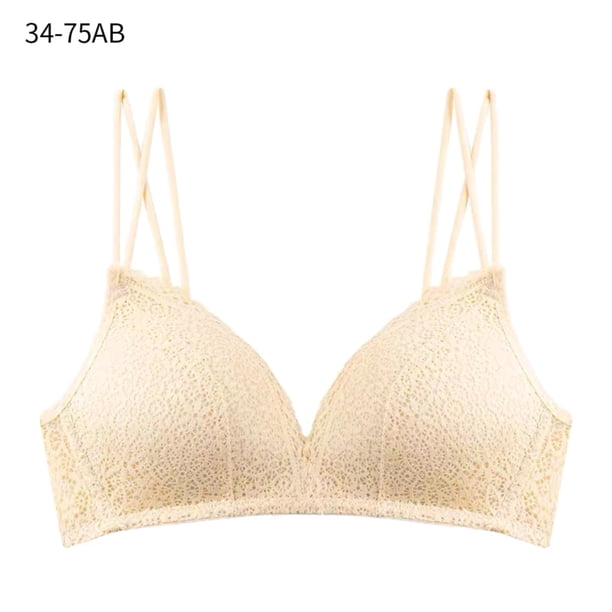 Sujetador de mujer Hollow Sexy Bralette Ropa interior inalámbrica transpirable, Beige, 34 / 75AB Methold AP001128-18