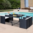 thumbnail image 2 of Outsunny Outdoor Dining Set Rattan Furniture Set 5 Pieces Cream White, 2 of 10