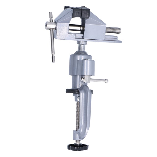 Tornillo de banco universal, aleación de aluminio, giratorio de 360°, pequeño y estable, para carpintería y jardín