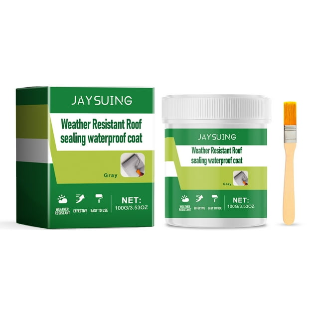 Peinture Acrylique en Polyuréthane Gris Résistante aux Intempéries pour Étanchéité de Toit, Revêtement Imperméable, pour Fissures, Appuis de Fenêtre, Salles de Bain, Protection contre les Fuites 100 ml Gris