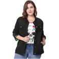 thumbnail image 2 of GRACE & GRANDEUR Women's Plus Jean Jacket Button Closed Cropped Denim Jacket, 2 of 6