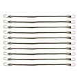 thumbnail image 1 of Cuerda de equipaje de mini látex de 25 cm, cuerdas elásticas ajustables con hebilla de metal, color negro, 10 piezas, 1 of 7