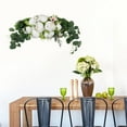 thumbnail image 4 of Corona de flores artificiales con arco para bodas, corona floral verde y rosa Blanco, 4 of 9