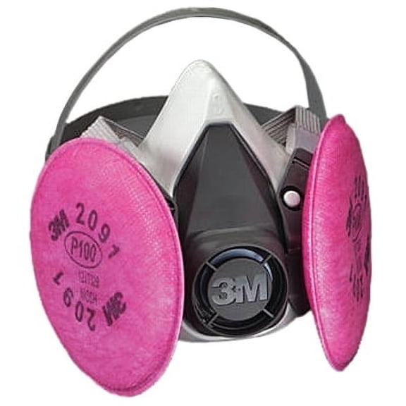 3m Half Mask Respirator Kit,S,Gray  6191
