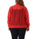 thumbnail image 3 of Chaqueta bomber de talla grande para mujeres, con mangas largas y cuello de béisbol, cierre de cremallera, 1X roja, 3 of 6