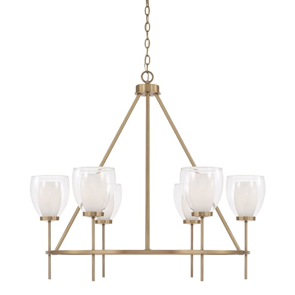 Capital Lighting 455961AD Joss 6 Light 35" Wide Chandelier - Brass