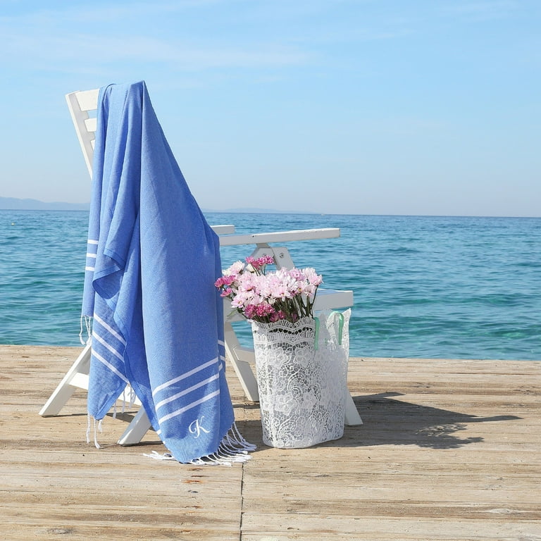 Turkish Beach Towel, 100% Cotton, Prewashed, 38 x 70 Inches