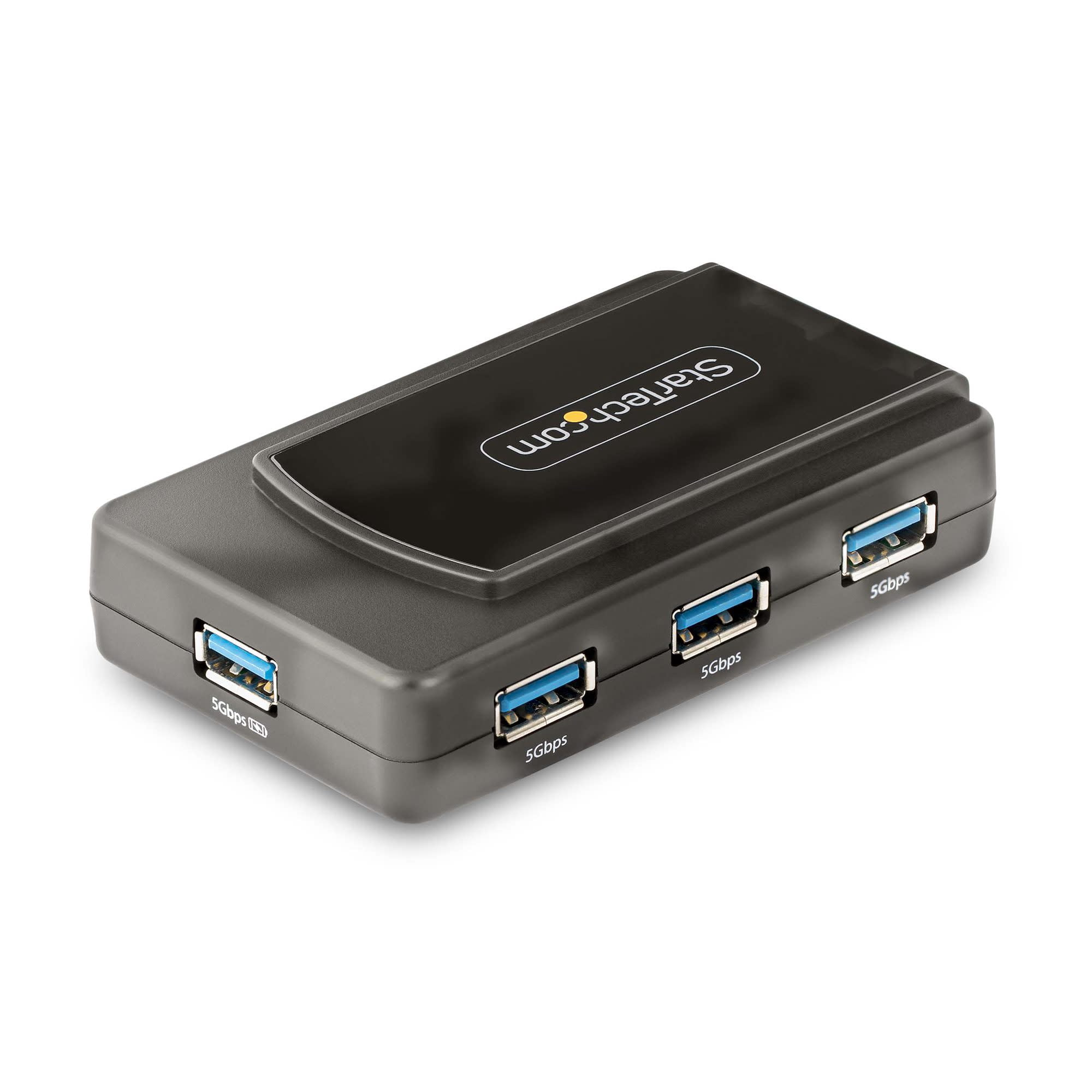 StarTech.com 7-Port USB Hub, Black, Black