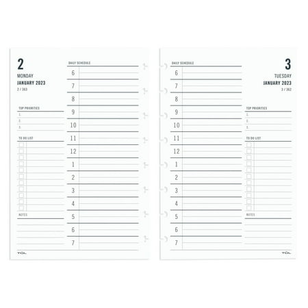 UPC: 0735854726997 | TUL® Discbound Daily Refill Pages  Junior Size  January To December 2023