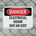 thumbnail image 4 of Electrical Room Not An Exit OSHA Danger Rigid Plastic Sign 14 Inch x 10 Inch - 10 Pack, 4 of 8