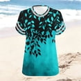 thumbnail image 5 of Enjoytime Tops for Women Trendy Printed V-Neck Short Sleeve Tunic Tops Summer Beach Casual Loose Plus Size Shirts, 5 of 6