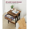 thumbnail image 4 of End Table With Drawer, Modern Rustic Brown & Black Metal Side Table, 4 of 8