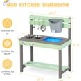 thumbnail image 3 of ZYPPPA Kid's Wooden Play Kitchen, Outdoor Mud Kitchen with Water Play Set and Cooking Toys, Backyard Play for 3+ Years Kid, 3 of 7