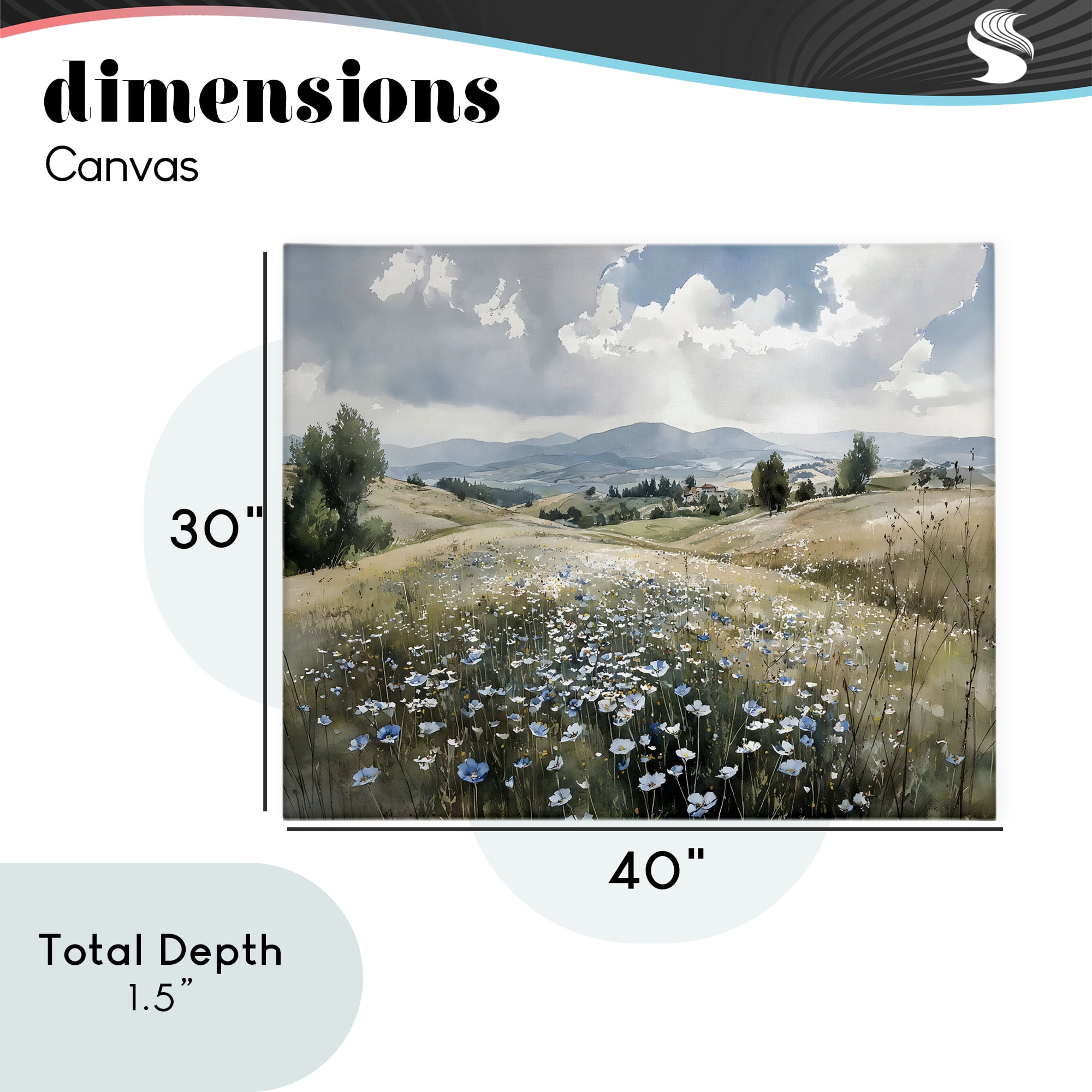 Stupell Industries Poppy Blues Across Meadow Canvas Wall Art, design by Franklyn Gregory