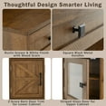 thumbnail image 4 of MODERNLUXE Makeup Vanity Desk with Mirror and Lights, Dressing Table Set with Charging Station,Stool,2 Drawers and Open Storage Shelves for Bedroom, Brown, 4 of 11