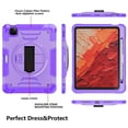 thumbnail image 2 of ELEHOLD Case for iPad Pro 11 2024, Shockproof Case with 360°Rotating Adjustable Shoulder Hand Strap & Stand,Purple, 2 of 8