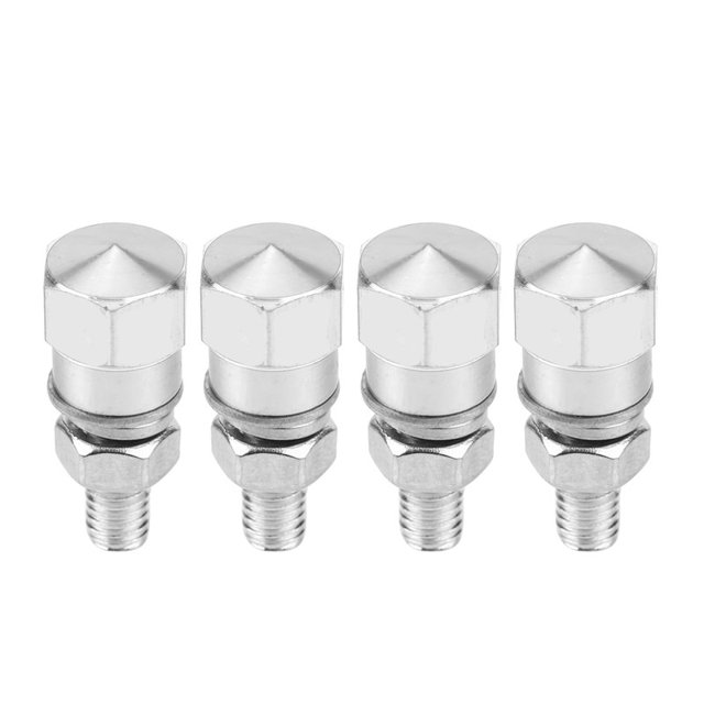 Tornillos de marco para matrícula, rosca Universal, 4 Uds., para motocicleta (plateado)