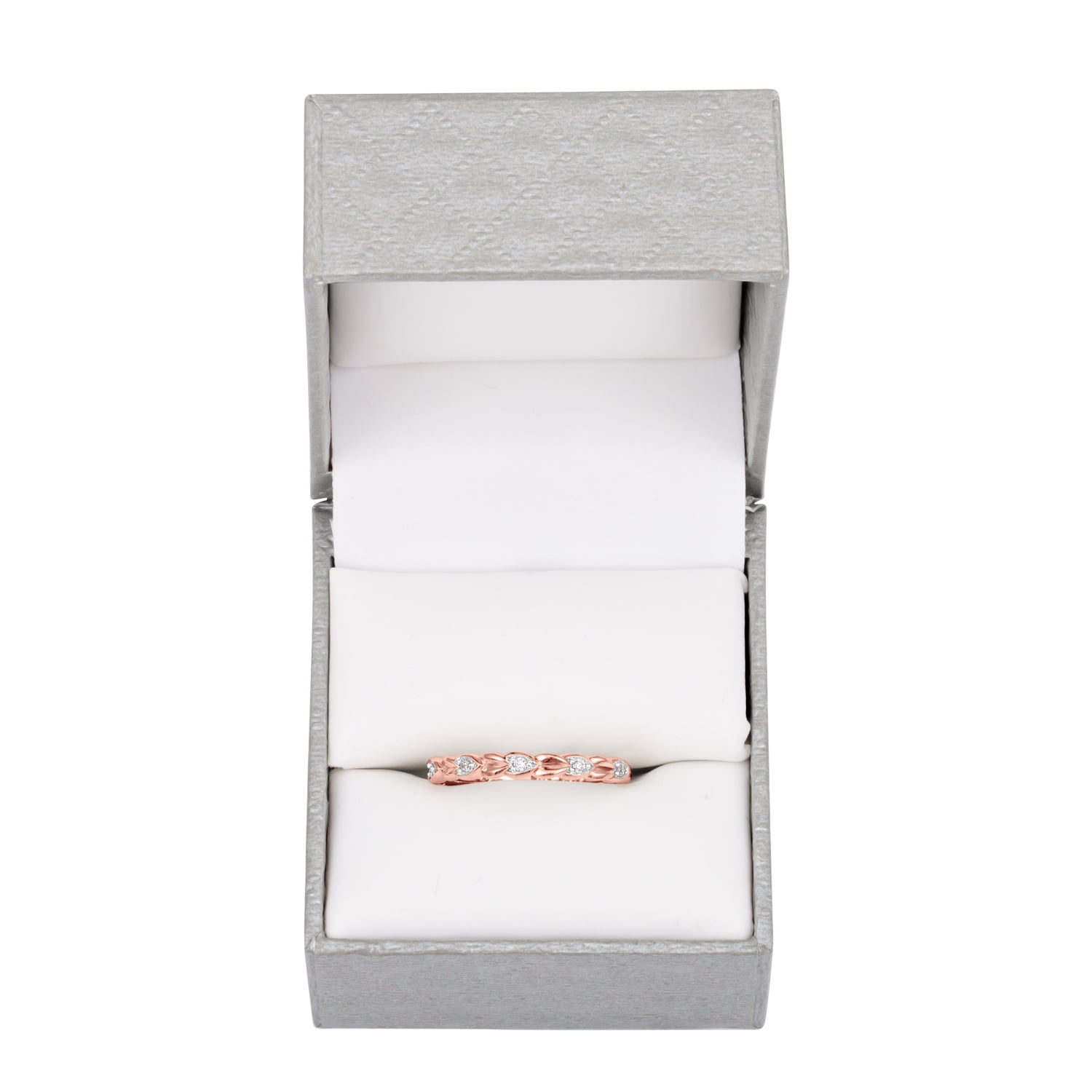14kt Rose Gold Plated Diamond Accent Stackable Heart Ring