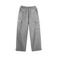 thumbnail image 6 of VBVC Women's Drawstring Wide Leg Cargo Pants , Casual Adjustable Hem Sweatpants For Women, Ladies' Y2K Streetwear Trousers with Pockets, Gray , S-3XL, 6 of 10
