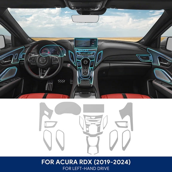 For ACURA RDX 2019 2020 2021 2022 2023 2024 TPU Car Navigation Screen Film Gearbox Protective Sticker Anti-scratch Interior