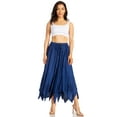 thumbnail image 5 of Sakkas Emery Womens Vintage Retro Maxi Rayon Embroidered Zigzag Hem Flowy Skirt - Navy - S/M, 5 of 5