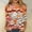 Orange, variant on Plus Size 3/4 Sleeve Tops for Women,Ladies' Loose Casual Daily Printed Round Neck Three Quarter Sleeve 3/4 Sleeve T-shirt Multicolor M