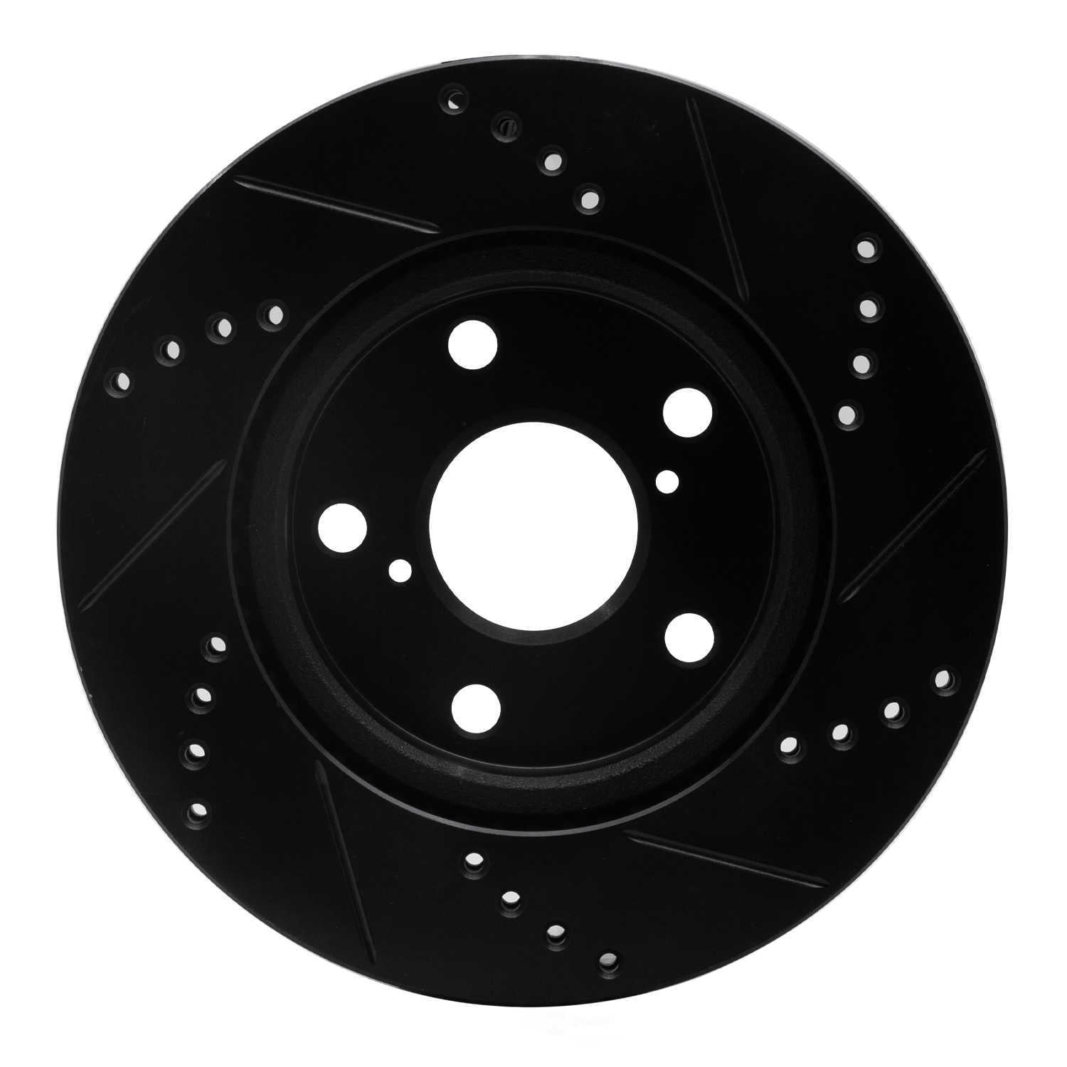 Dynamic Friction Company 633-76135L DFC Brake Rotor - Drilled And Slotted - Black