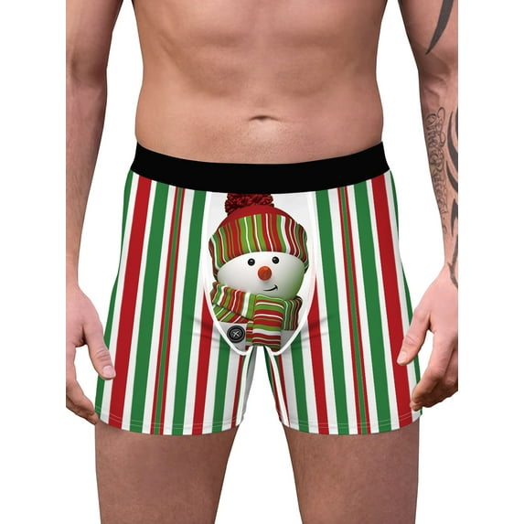 Seyurigaoka Men’ s Underpants Cartoon Patterns Print Middle Waist Boxer Briefs