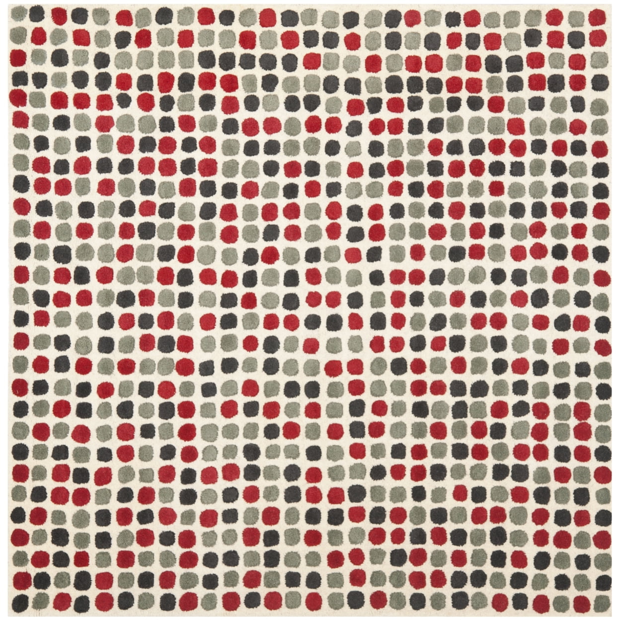 SAFAVIEH Soho Ryan Geometric Dotted Wool Area Rug, Ivory/Multi, 2'6" x 4'