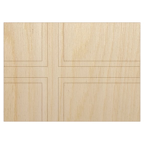 Norway Flag Wood Shape Unfinished Piece Cutout Craft DIY Projects - 4.70 Inch Size - 1/4 Inch Thick