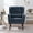 Dark Blue, variant on 29" Chenille Butacas Para Sala Couch, Comfy Small Chair with Solid Wood Legs, Reading Nook Chair with Waist Pillow for Living Room, Grey