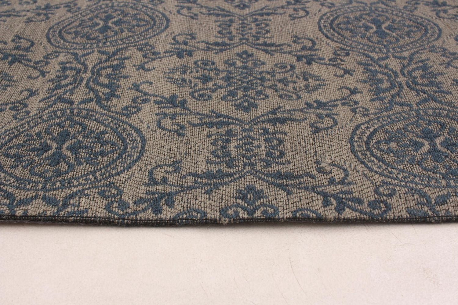ECARPETGALLERY 4'9" x 6'10" Contemporary Collage Handmade Area Rug for Living Room, Dining Room and Bedroom in Blue