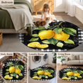 thumbnail image 5 of Round Rugs 3.3Ft, Yellow Lemon Round Area Rug Washable Indoor Throw Carpet, Summer Botanical Black White Checkered Soft Non Slip Circle Rug for Laundry Room Patio Home Decor Aesthetic, 5 of 8