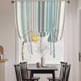 thumbnail image 3 of Light Blue Striped Balloon Curtains for Windows, Bedroom Curtains 54 Inch Length, Farmhouse Thin Line Modern Abstract Art Tie Up Curtains Panels Thermal Insulated Bathroom Curtains Window 42"x54", 3 of 8