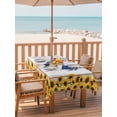 thumbnail image 2 of Outdoor Tablecloth with Umbrella Hole for Patio/Picnic/Party/Camping, Rustic Rooster Waterproof Table Cloth Rectangle Table Cover Washable, Farmhouse Yellow Sunflowers Country Wood Grain (60"x 120"), 2 of 9