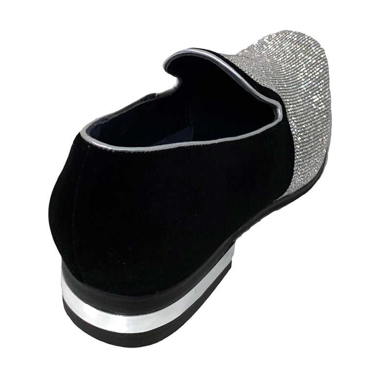 Men\'s Silver Dress Shoe Rhinestone Stage Tuxedo Loafer Fashion Slip On Formal s-l400.jpg main image 4