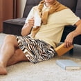 thumbnail image 2 of Daiia Watercolor Zebra Mens Woven Stretch Pajama Short,Short Pajama Pants-X-Large, 2 of 7