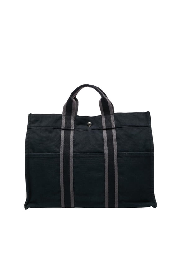 Pre-Owned Hermes Four Tote MM Bag Handbag Black/Gray Canvas Women's HERMES (Good)