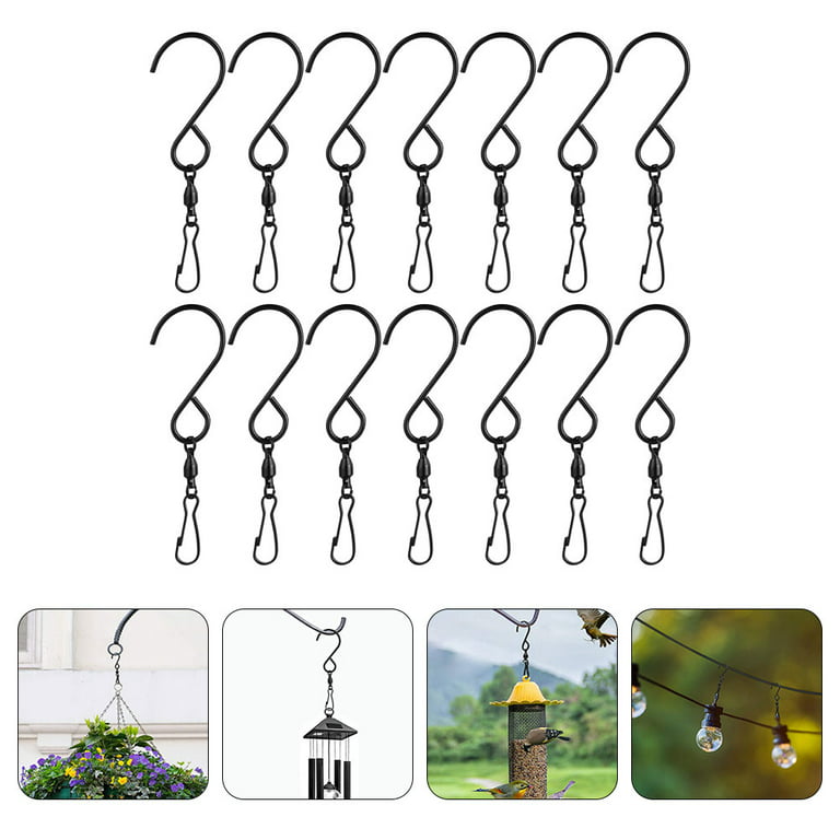 NUOLUX Hooks Wind Swivel Hook Hanging Clips Rotating Dual Clip