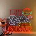 thumbnail image 2 of Shinelab Burger Neon Sign, Fast Food Led Light, Restaurant Kitchen Wall Decor, 2 of 4