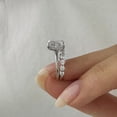 thumbnail image 6 of solitaire jewels 2.75CT Elongated Cushion Moissanit Hidden Halo Engagement Ring Set For Women, 14K White Gold Plating Over Silver, D Color VVS Clarity, 6 of 7