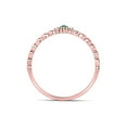 thumbnail image 4 of 10kt Rose Gold Womens Round Emerald Solitaire Diamond-accent Stackable Ring .03 Cttw, 4 of 4