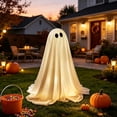 thumbnail image 5 of Halloween Wizard Ghost Light Up Decoration, Outdoor Spooky Stand Up Ghost with Witch Hat Warm Glowing Ornament, for Front Door Entrance Home Yard Garden Party Layout Display, 5 of 6