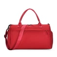 thumbnail image 2 of Sac Polochon de Sport pour Femmes, Sacs d'Entraînement avec Compartiment à Chaussures et Poche Humide, Rouge, 2 of 7