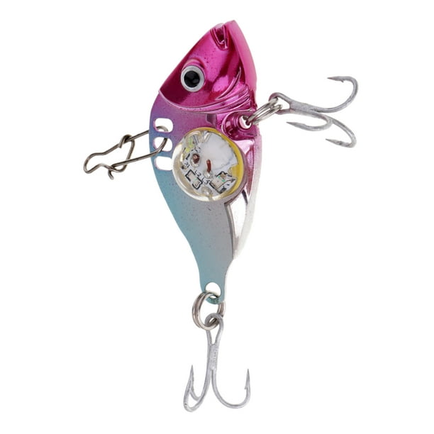 Metal Electric Fishing LED Spoon Fishing Crank Hooks Sequins Paillette 