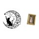thumbnail image 5 of Marco De Escultura De Gato Iluminado Por La Luna Para Exhibir En La Pared, Decoración Artística De Metal Negro Con Frente De Vidrio Para Dormitorio, Oficina, Mesa, Regalo Para Amantes De Los, 5 of 8