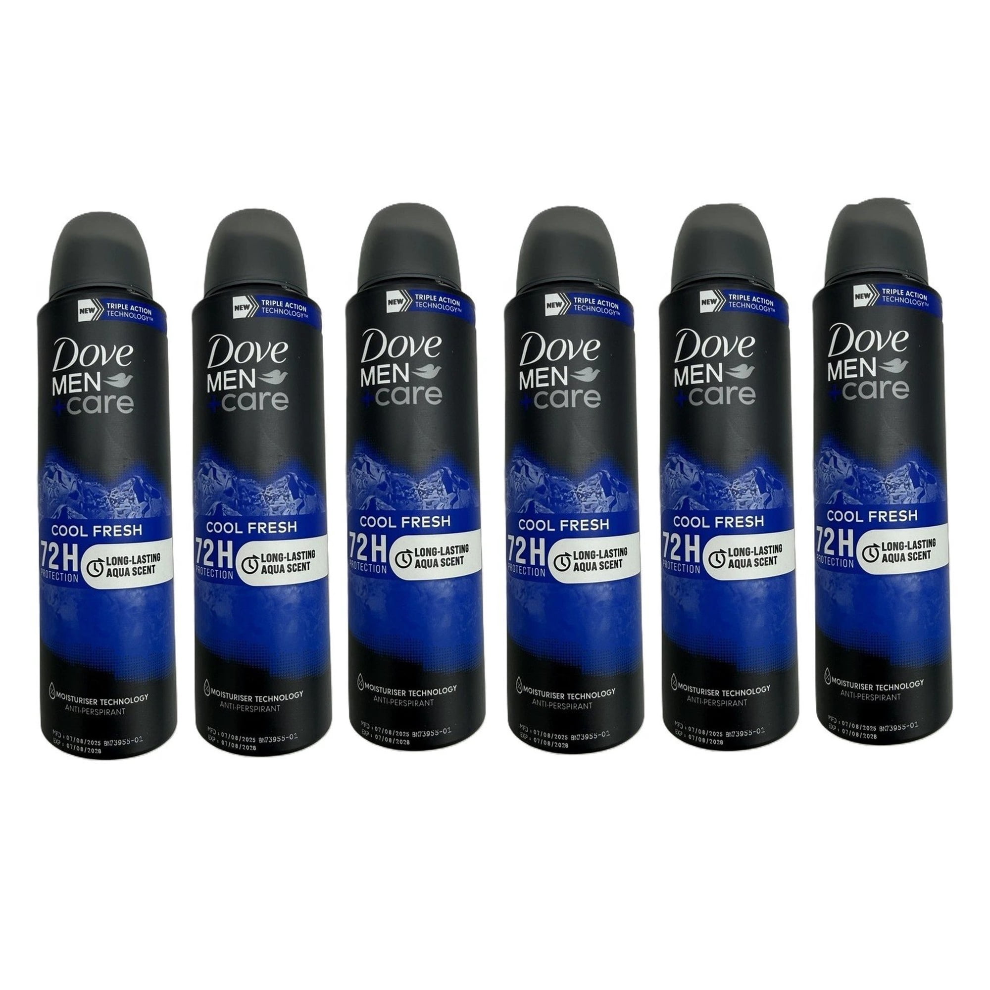 Dove Deodorant 3.8oz Mens Dry Spray Cool Fresh (Pack of 6)